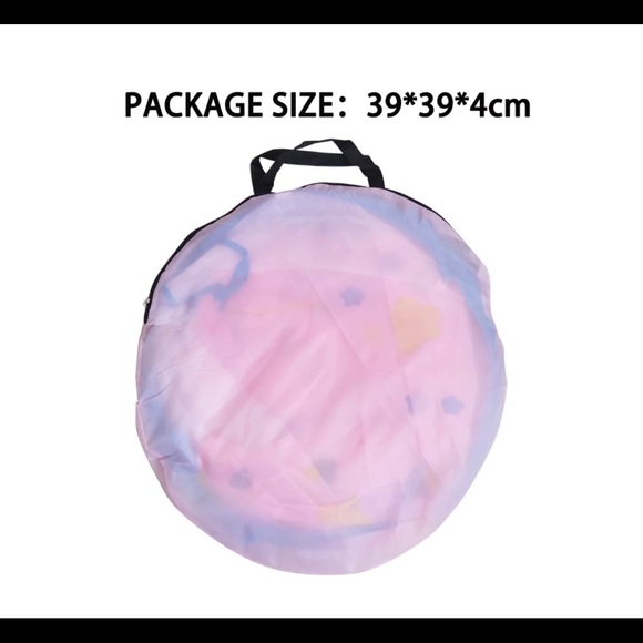 Toddler girls pink pop up castle tent moon & stars - Picture 3 of 3